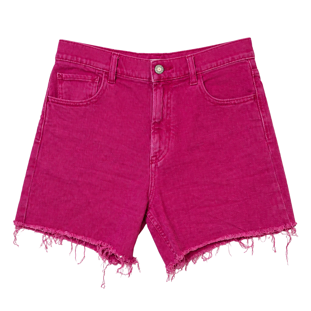 Faherty Women's High-Rise Pink Denim Cut-Off Shorts Size 27 1