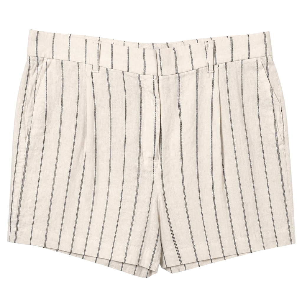 Old Navy Taylor Extra High-Rise Linen-Blend Striped Shorts Size L 1