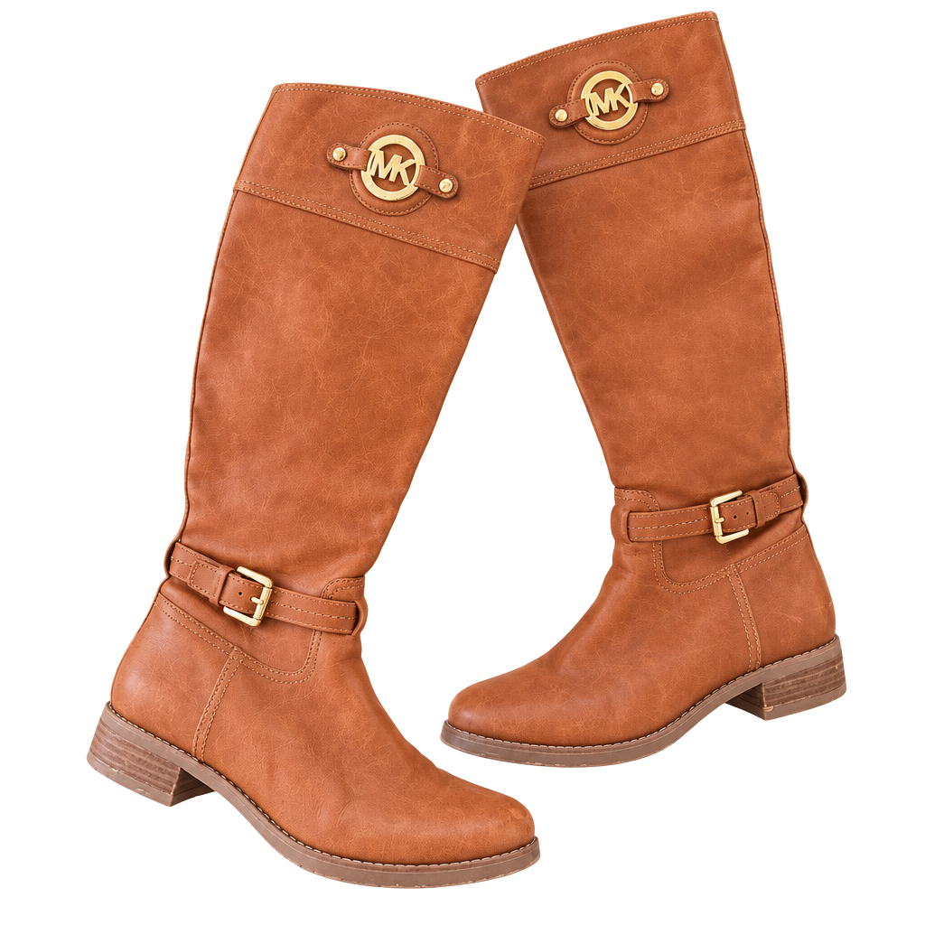 Michael Kors Women's Leather Boots - Style #AA13G, Size 7.5, Rgt Zipper Replaced 1
