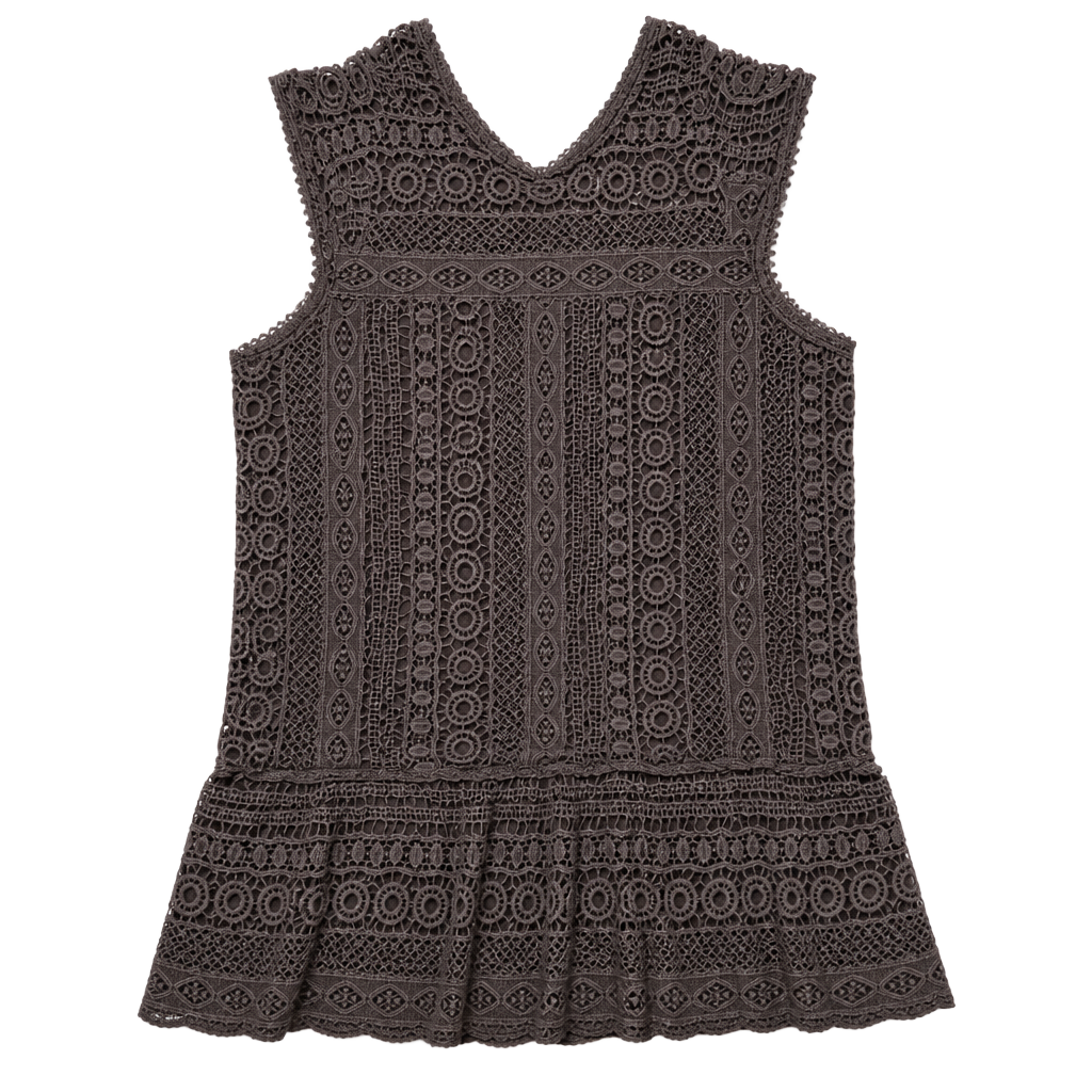 Maeve Black Crochet Lace Mini Dress Size L 1