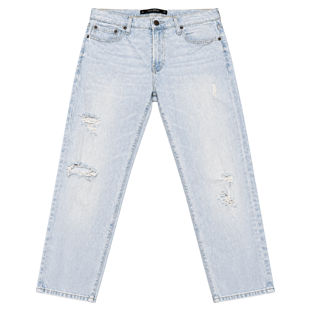 Hollister Slim Straight Jeans W32 L32 Light Wash Distressed Epic Flex 1