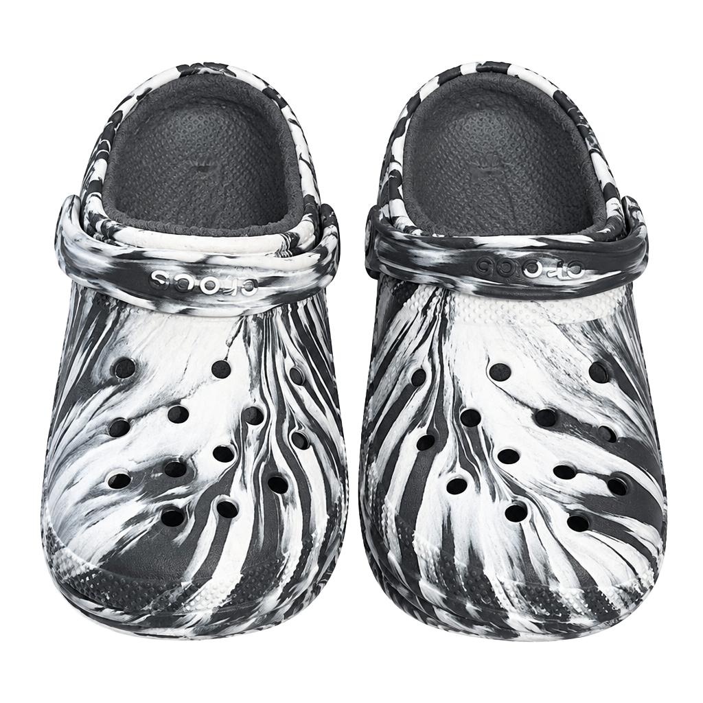 Crocs Unisex Classic Marbled Clog Black/White (8M/10W) 1