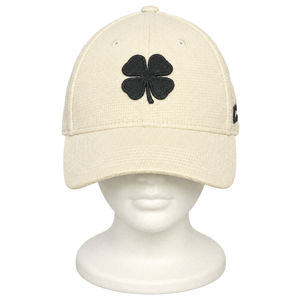 Black Clover Premium Clover Hat Size L/XL White Fitted Golf Cap Live Lucky 1