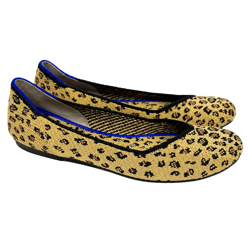 Rothy's The Flat Round Toe Animal Print Leopard Cheetah Ballet Flats 1