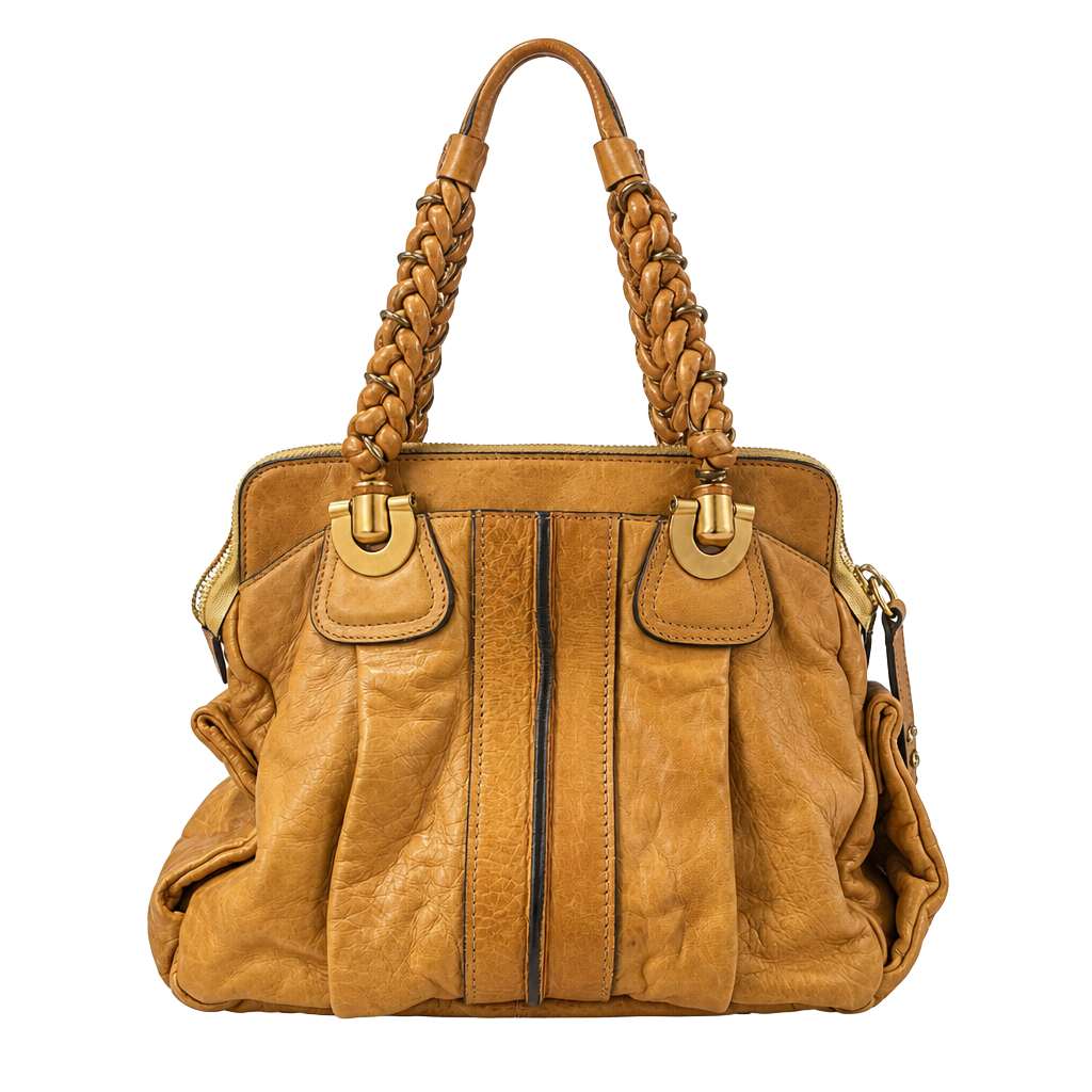 Pre-Owned Chloe Heloise Large Shoulder Handbag Brown Tan 1