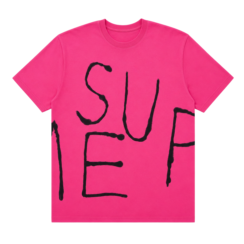 Supreme Painted Tee Fuchsia 1