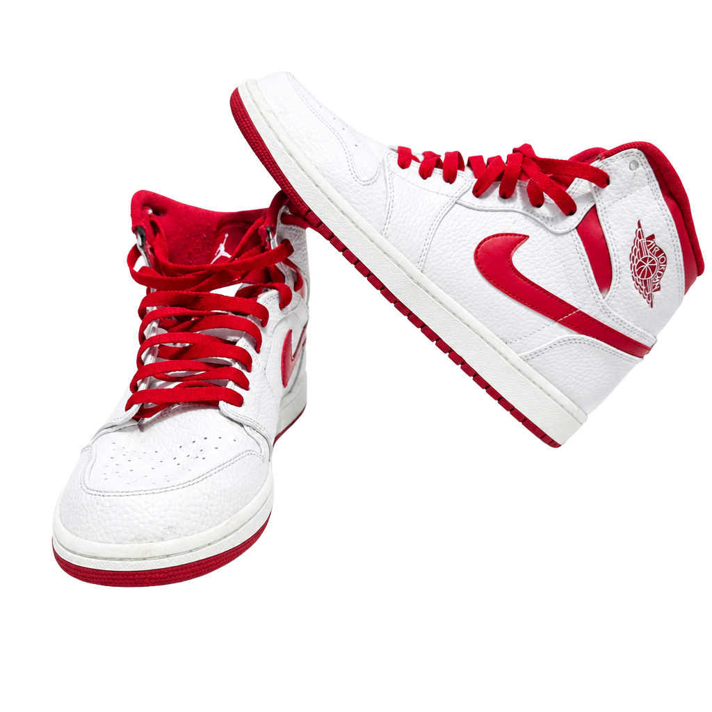 Jordan 1 Mid White Red Men's Sneakers 1