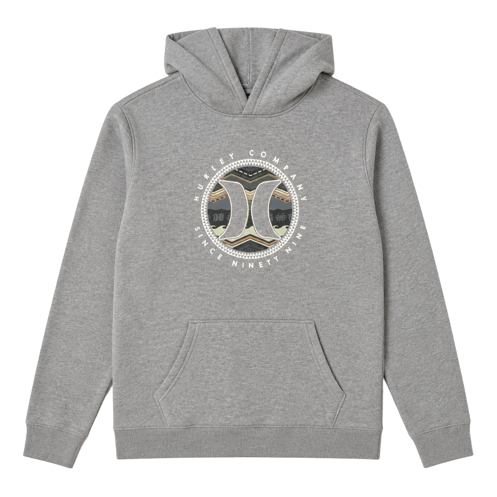 Hurley Boys Gray Graphic Fleece Pullover Hoodie 1