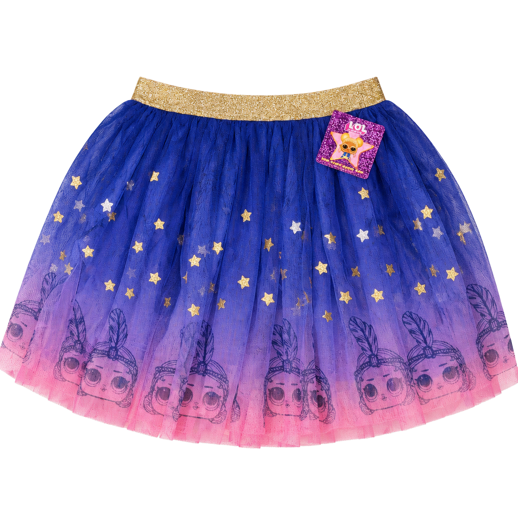 LOL Surprise Tutu Skirt Size XL 14/16 Blue Pink Star Mesh 1