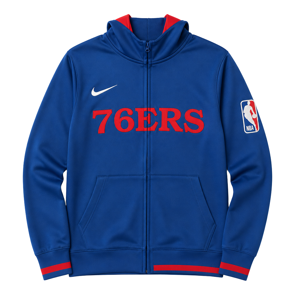 Nike NBA Philadelphia 76ers Dri-FIT Full-Zip Hoodie Royal Blue XL 1