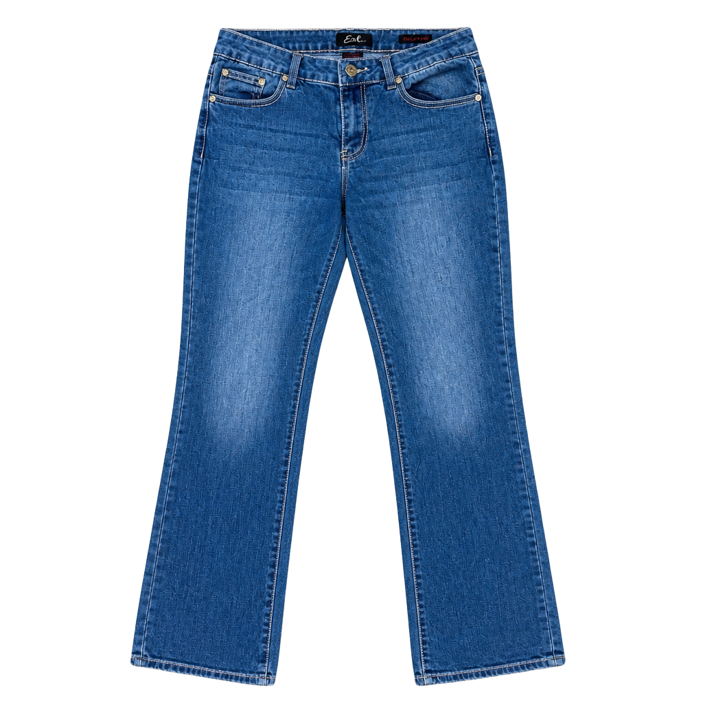 Earl Women's Blue Denim Embroidered Embellished Bootcut Jeans Size 10 1