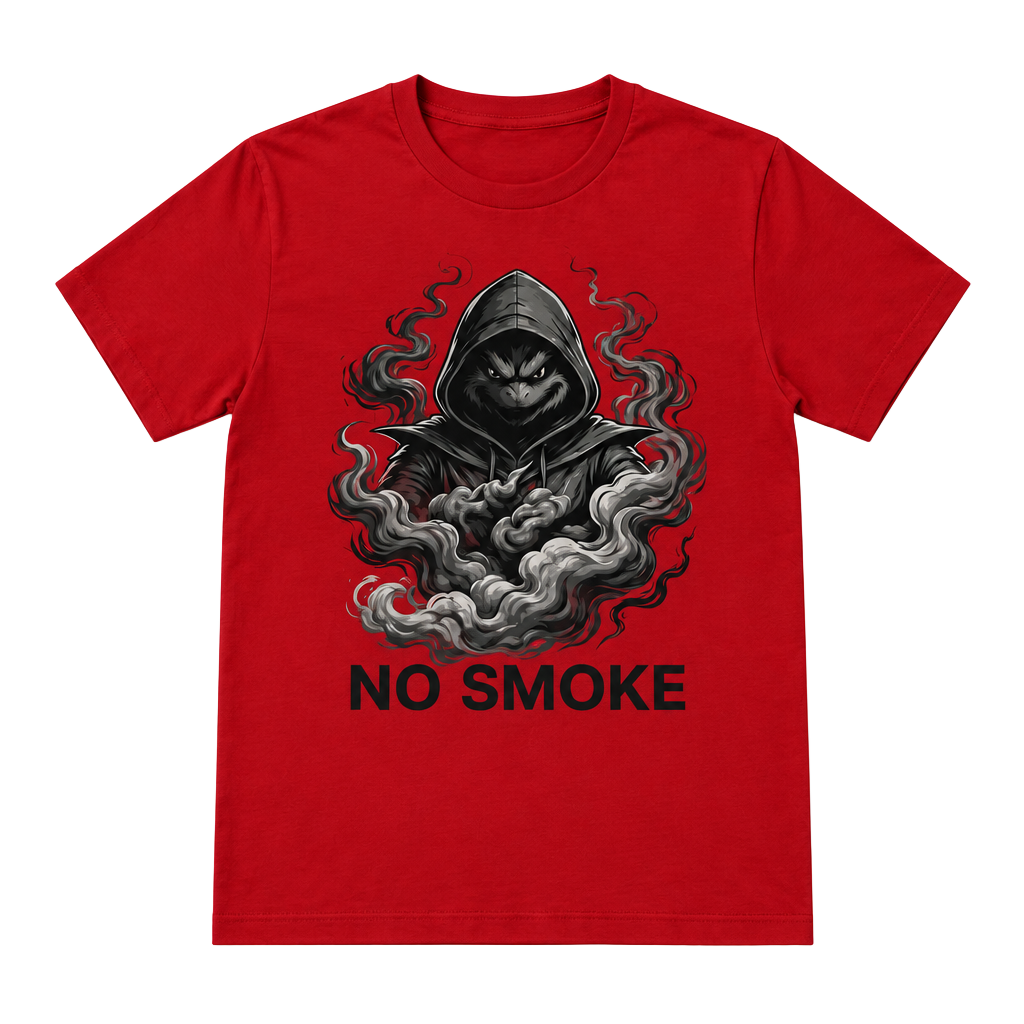 Graphic T-Shirt No Smoke Hooded Reaper Red Cotton 1