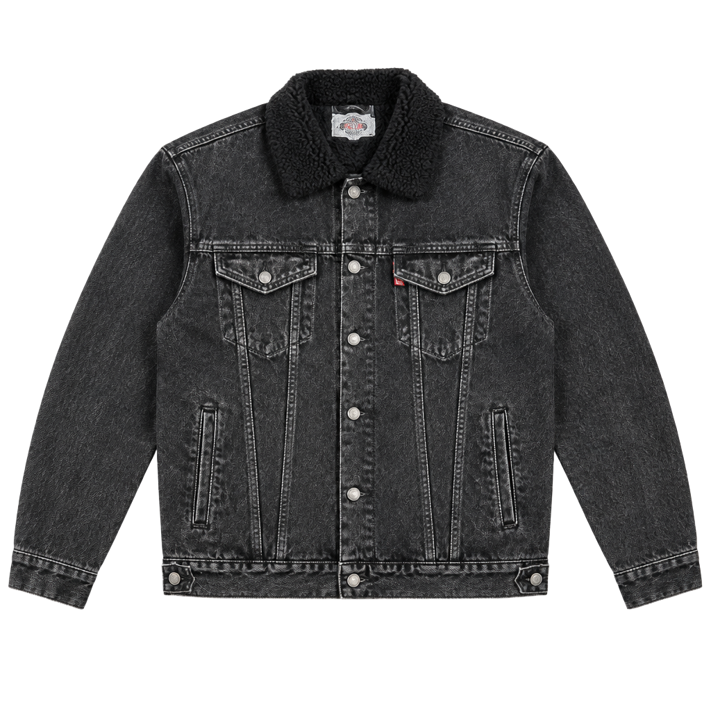 Levi's Sherpa Trucker Jacket Black Denim Wash 1