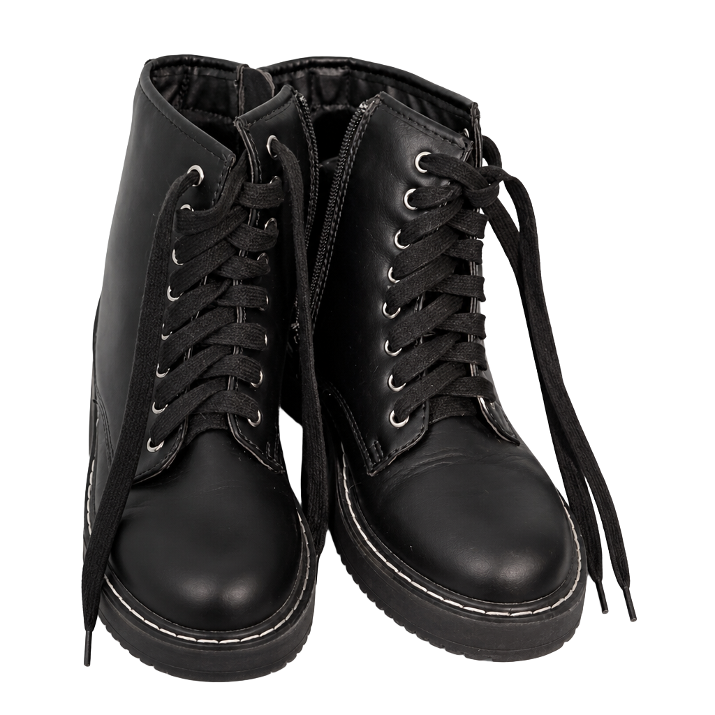 Madden Girl Kurrt Black Lace-Up Combat Boots Size 5M 1