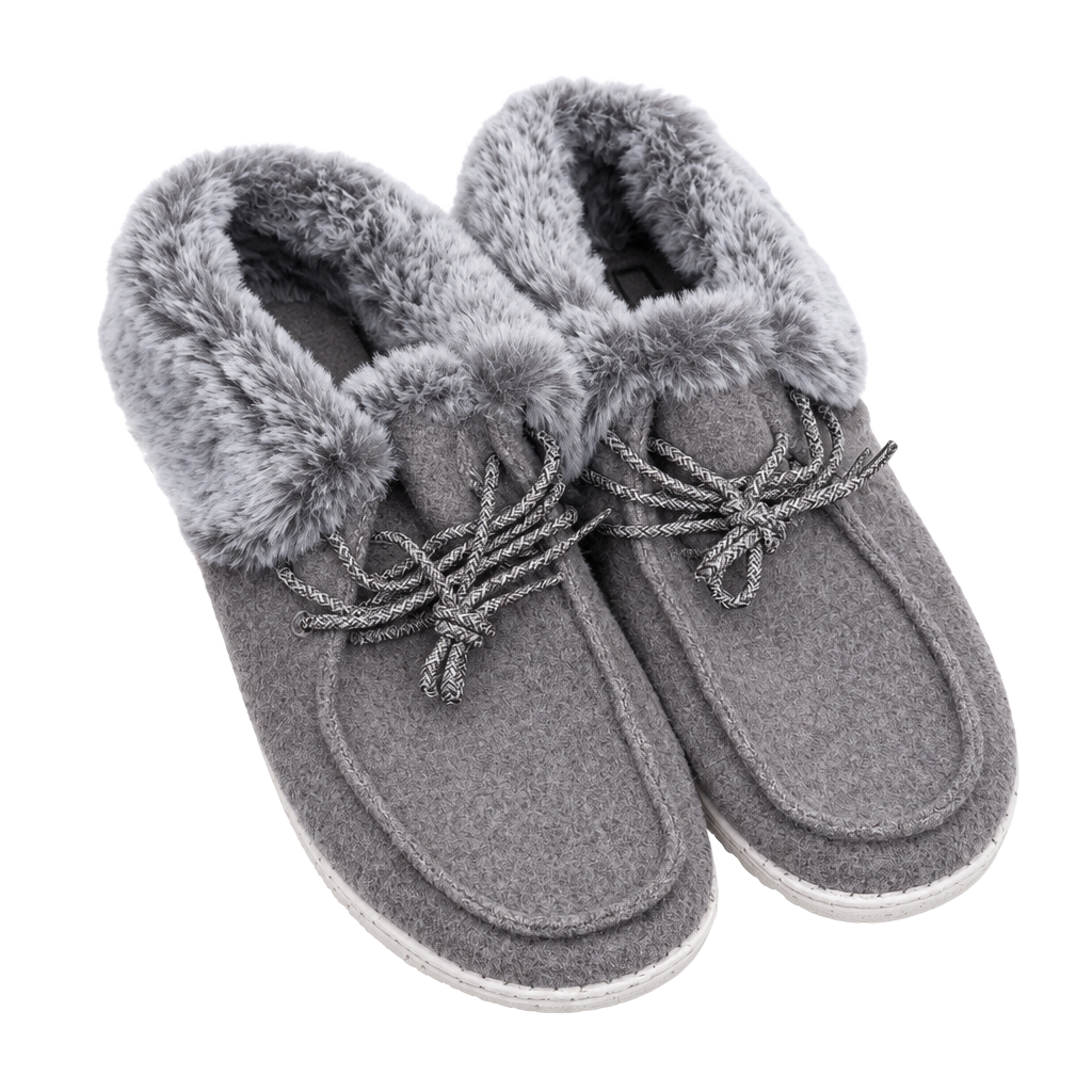 Hey Dude Britt Faux Fur Slip On Booties Grey 1