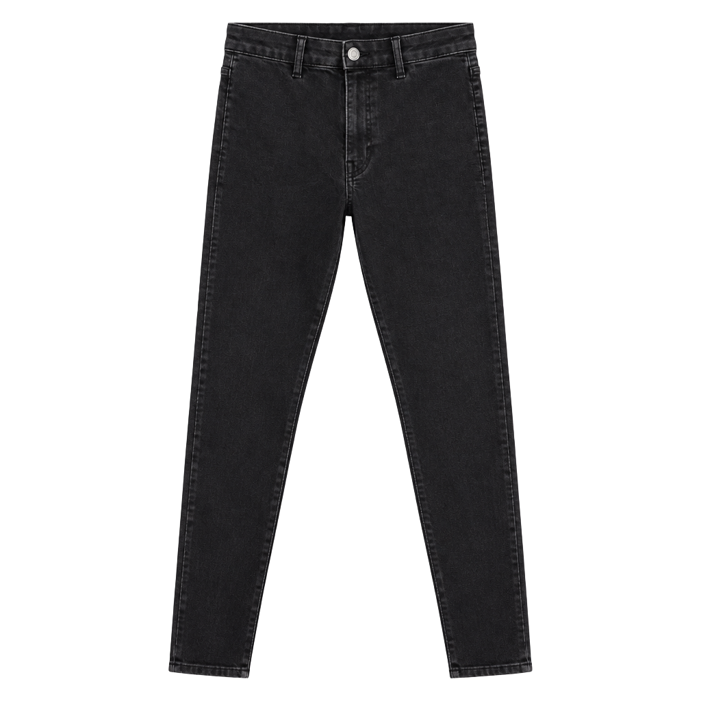 H&M Skinny High Waist Ankle Length Jeans Size 2 Black Denim 1