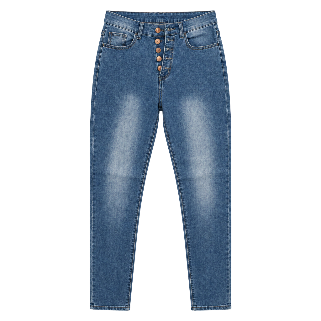 Kunmi Skinny Jeans Size S Blue Button Fly Denim 1
