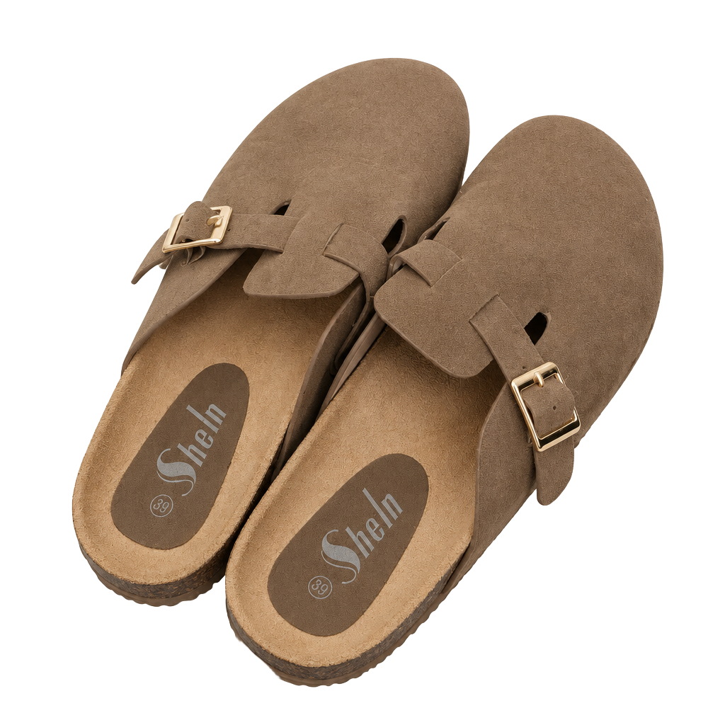 Shein Clogs Size 10W Brown Buckle Mules Slide Sandals 1