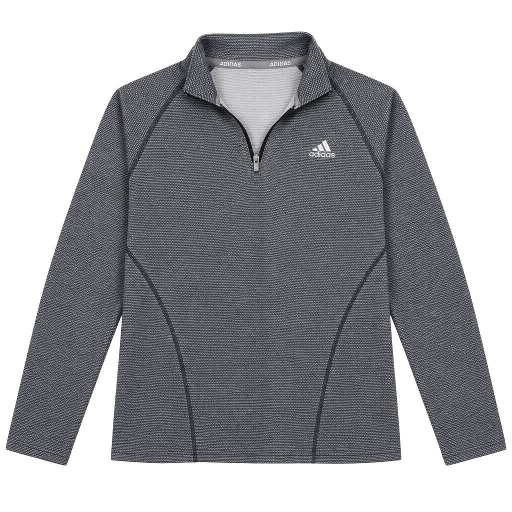 Adidas Golf Quarter Zip Size S Gray/Blue Textured Pullover 1
