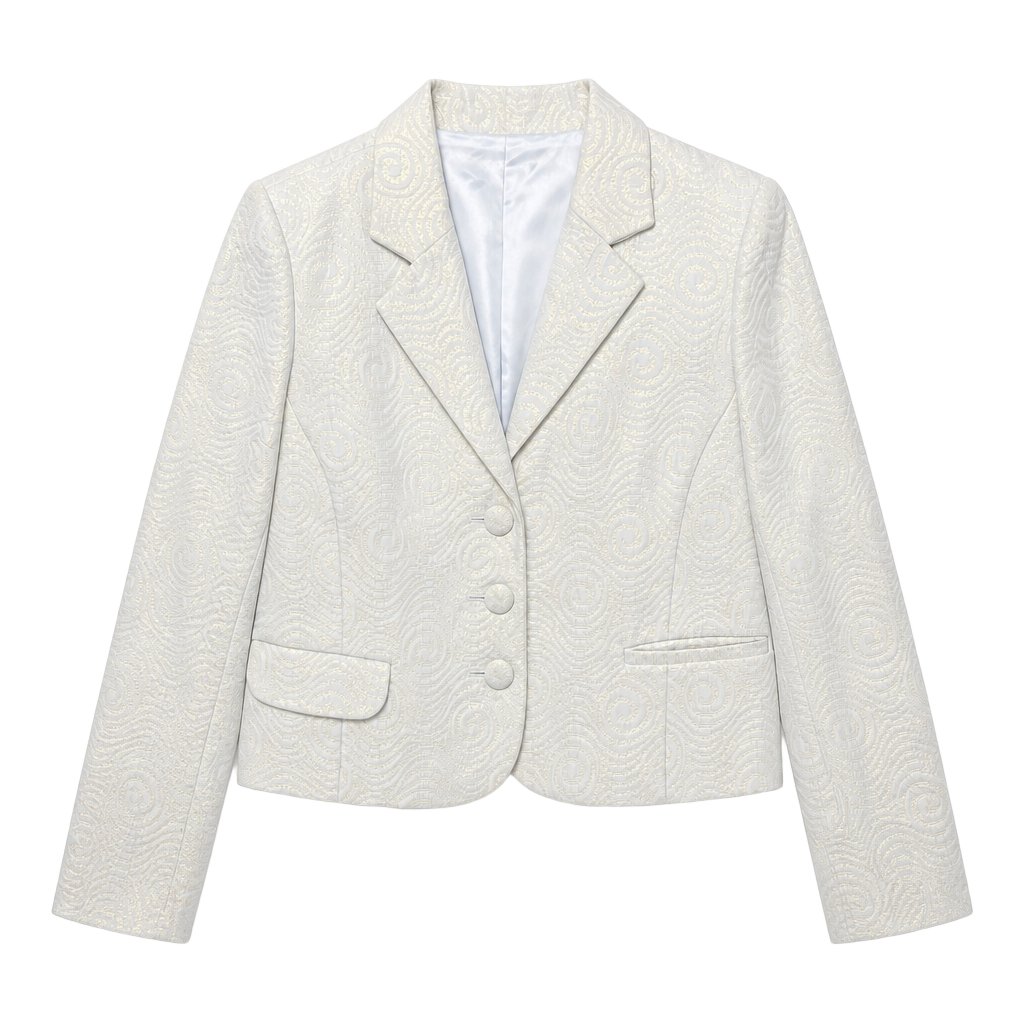 Old Navy Ivory Swirls Jacquard Blazer 1