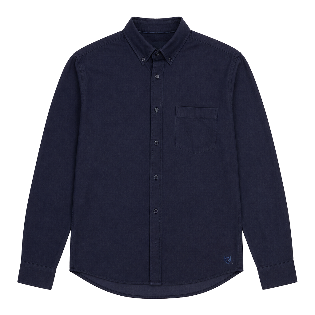 Prince & Fox Men's Navy Blue Long Sleeve Corduroy Button Down Shirt Size M 1