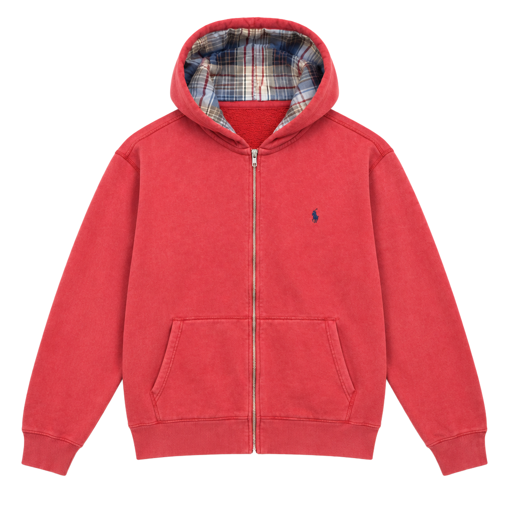 Polo Ralph Lauren Polo Ralph Lauren Full Zip Hoodie with Plaid Interior 1