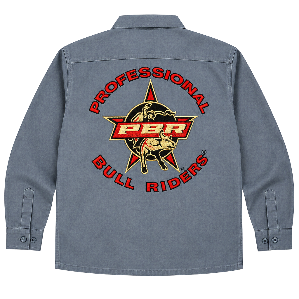 Professional Bull Riders Long Sleeve Button Down Shirt Blue Western Rodeo 1