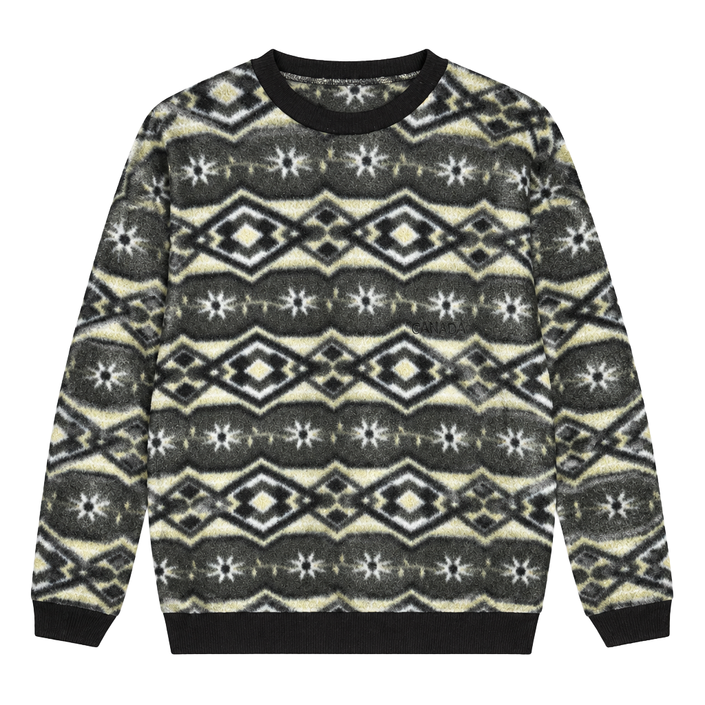 Quality Goods Fleece Pullover Sweater Size XL Green Aztec Southwestern 1