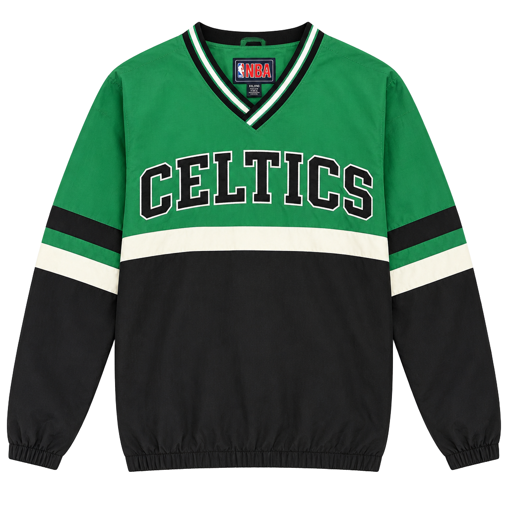 NBA Boston Celtics Pullover Jacket Size XXL Green Black V-Neck 1