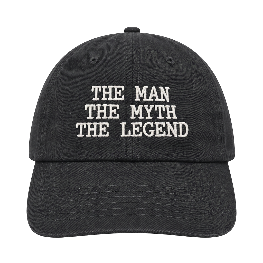 KC The Man The Myth The Legend Snapback Hat Black Embroidered 1