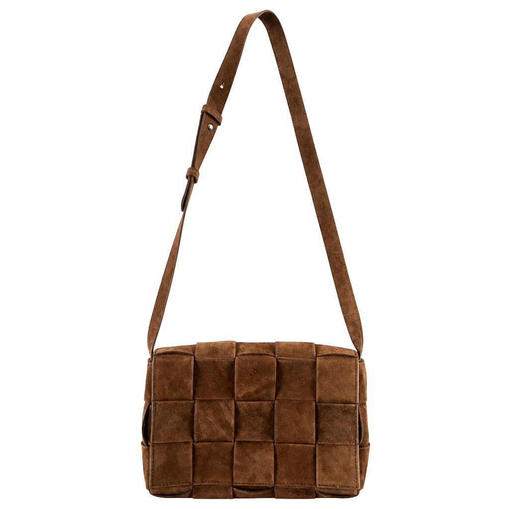 J.McLaughlin Woven Suede Crossbody Bag Brown 1