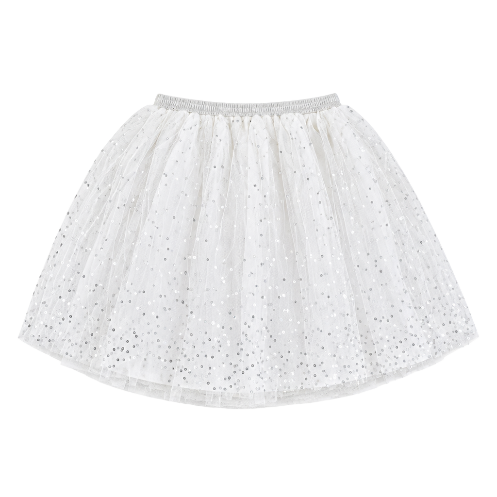 Little Adventures Tutu Skirt Size One Size White Sequin Tulle 1
