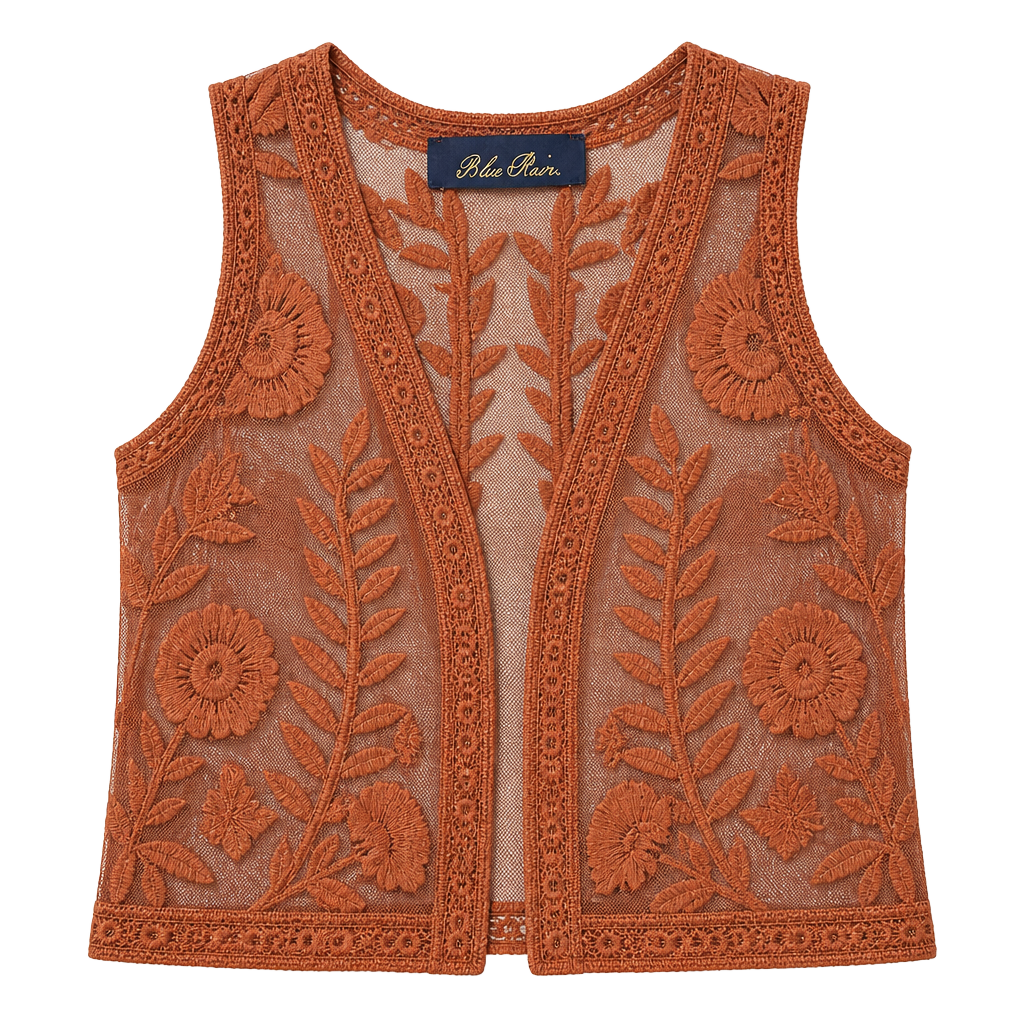 Blue Rain Terracotta Lace Swim Coverup 1