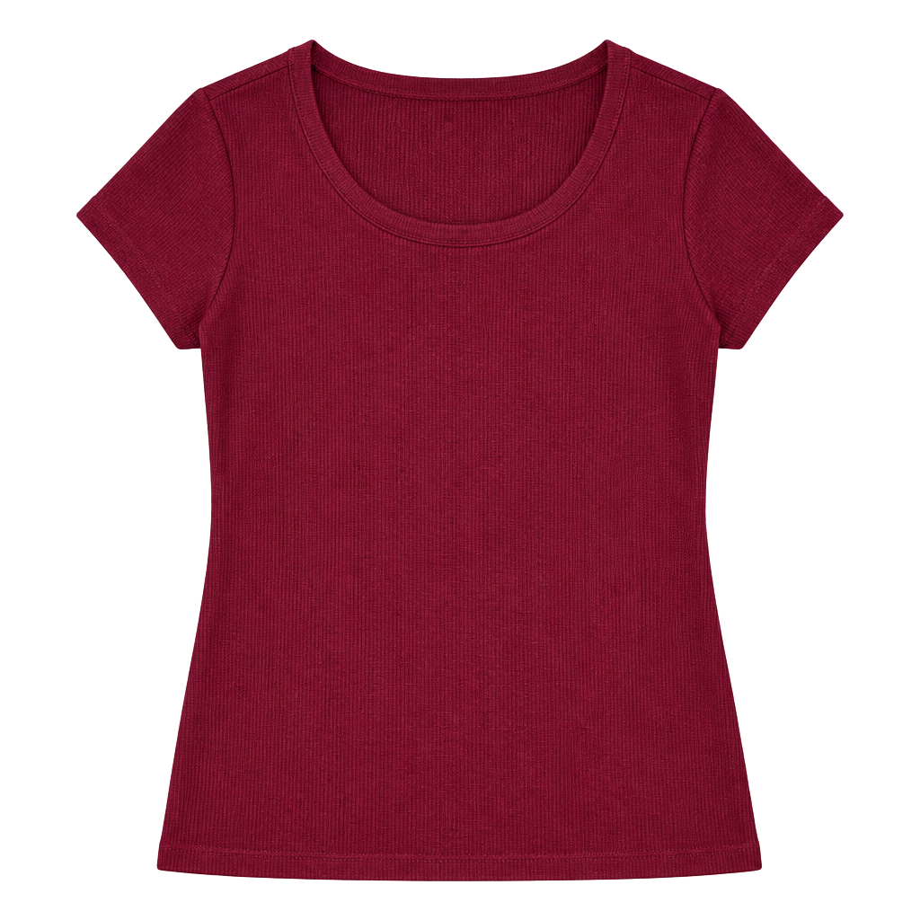 Bozzolo V-Neck Crop Top Size Small Maroon Ribbed Long Sleeve 1