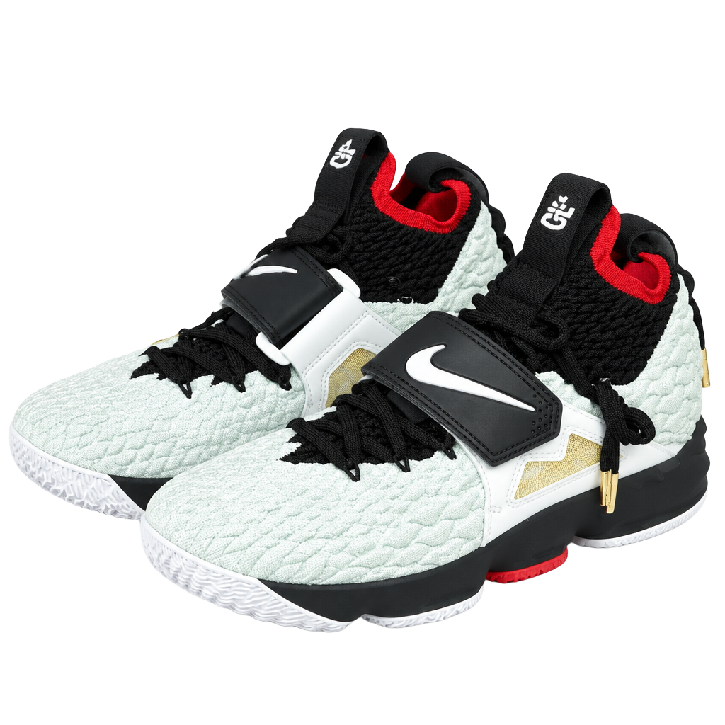 Nike LeBron 15 Diamond Turf PE White Black Red Sneakers 1