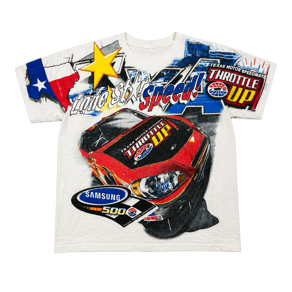 Vintage Y2K AOP Chase Authentics NASCAR Texas Motor Speedway Tee All Over Print 1