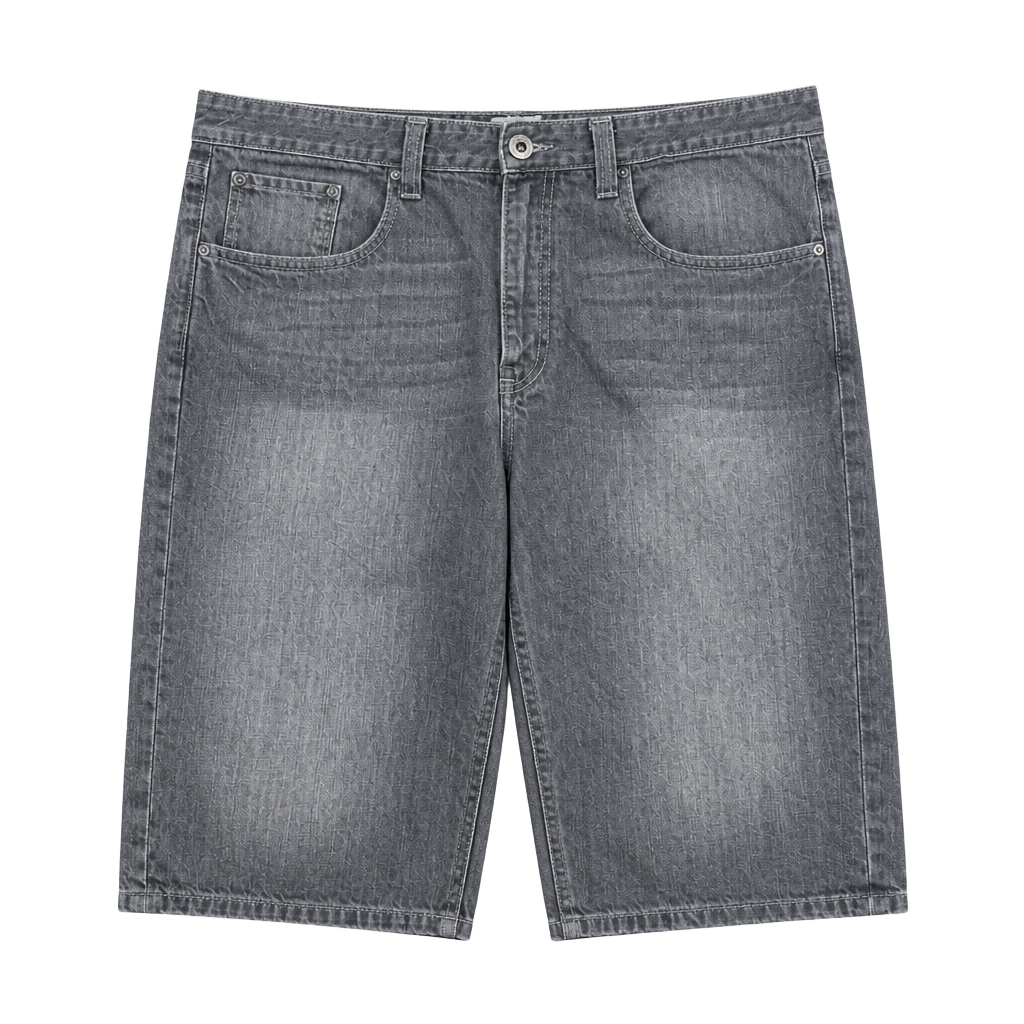 Vintage Y2K Ecko Unltd Jean Shorts Size 38 Grey Denim Hang 'Em High Baggy Jorts 1