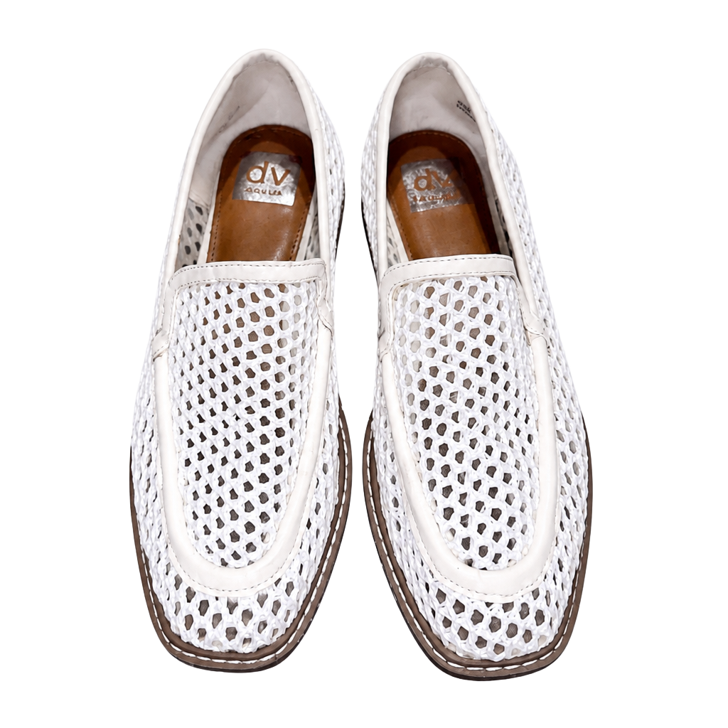 Dolce Vita White Woven Mesh Slip-On Loafers 1