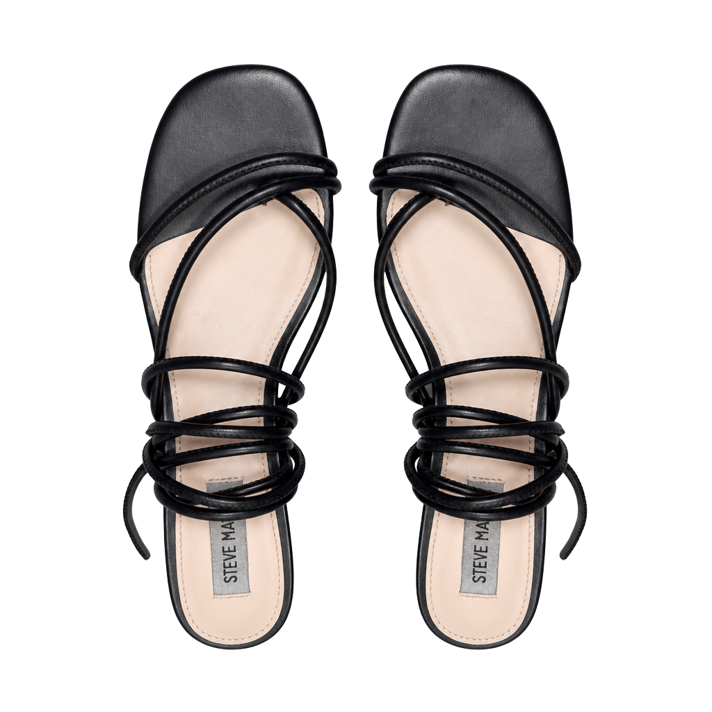 Steve Madden Heeled Sandals Black Strappy Tie Up 1