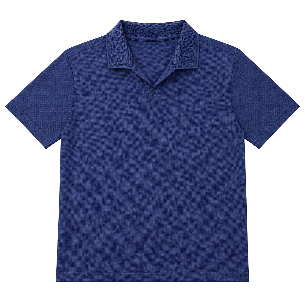 Fabletics Seamless Crop Polo Shirt Size M Blue 1