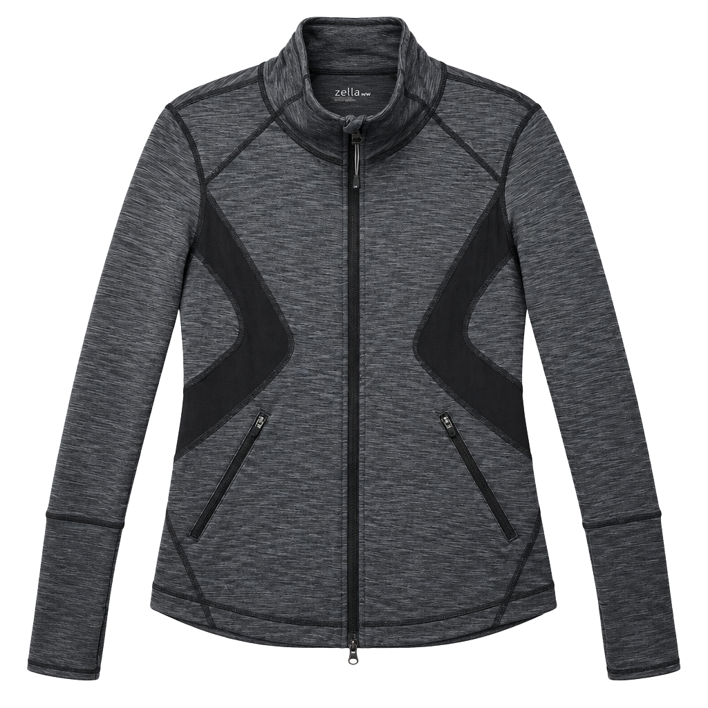 Zella Full Zip Gray Mesh Athletic Jacket 1