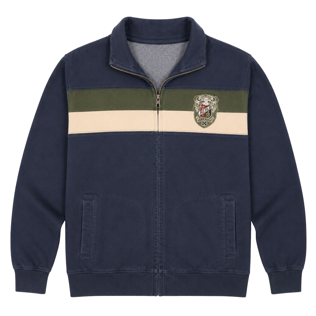 Lucky Brand Vintage Inspired Dublin Ireland Full-Zip Sweatshirt Track Jacket 1
