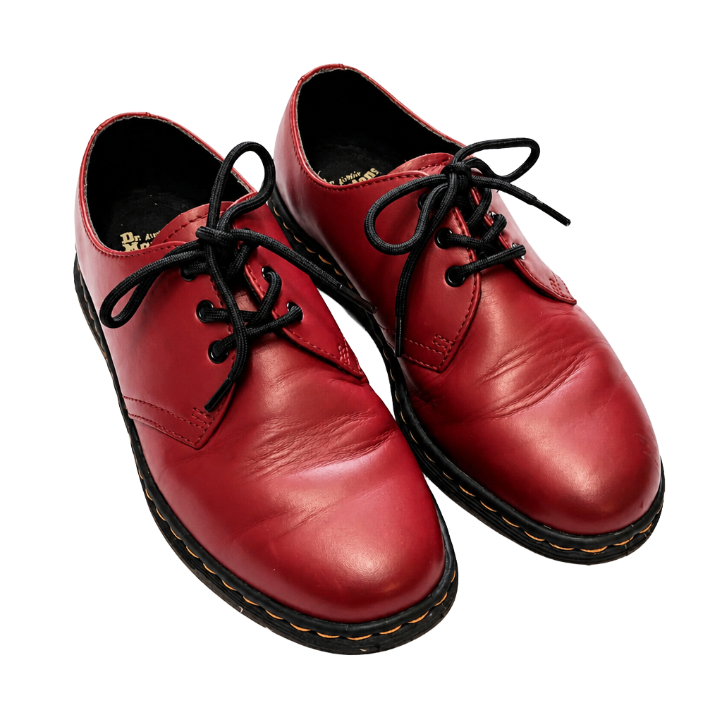 Dr. Martens Cavendish Cherry Red Leather Oxford Shoes SoftWair Low Top Comfort 1