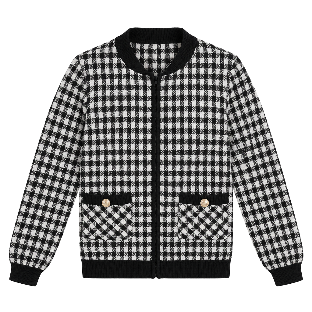 Shein Houndstooth Knit Sweater - Size XS 1