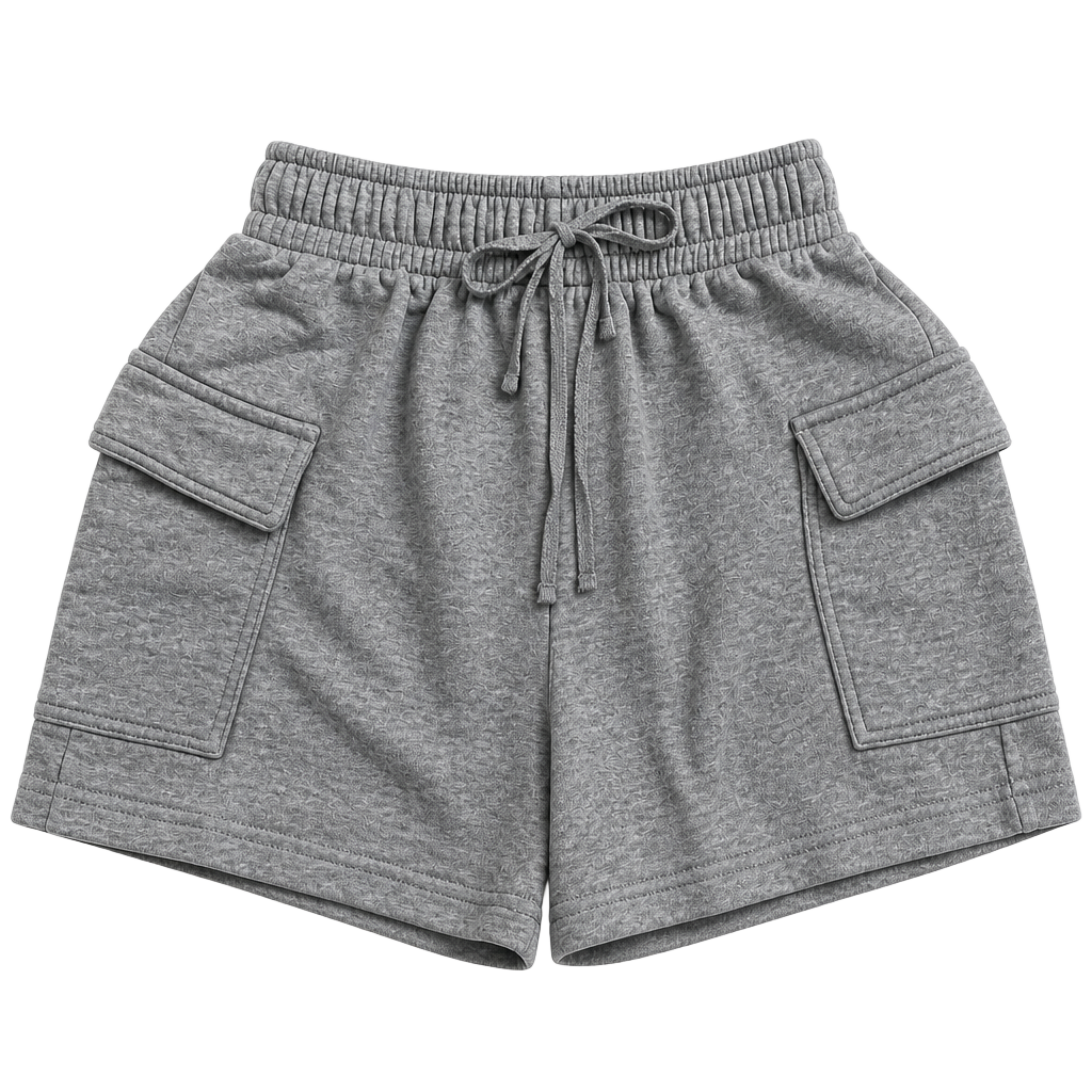 Wild Fable Gray Heathered Cargo Sweat Shorts with Drawstring 1