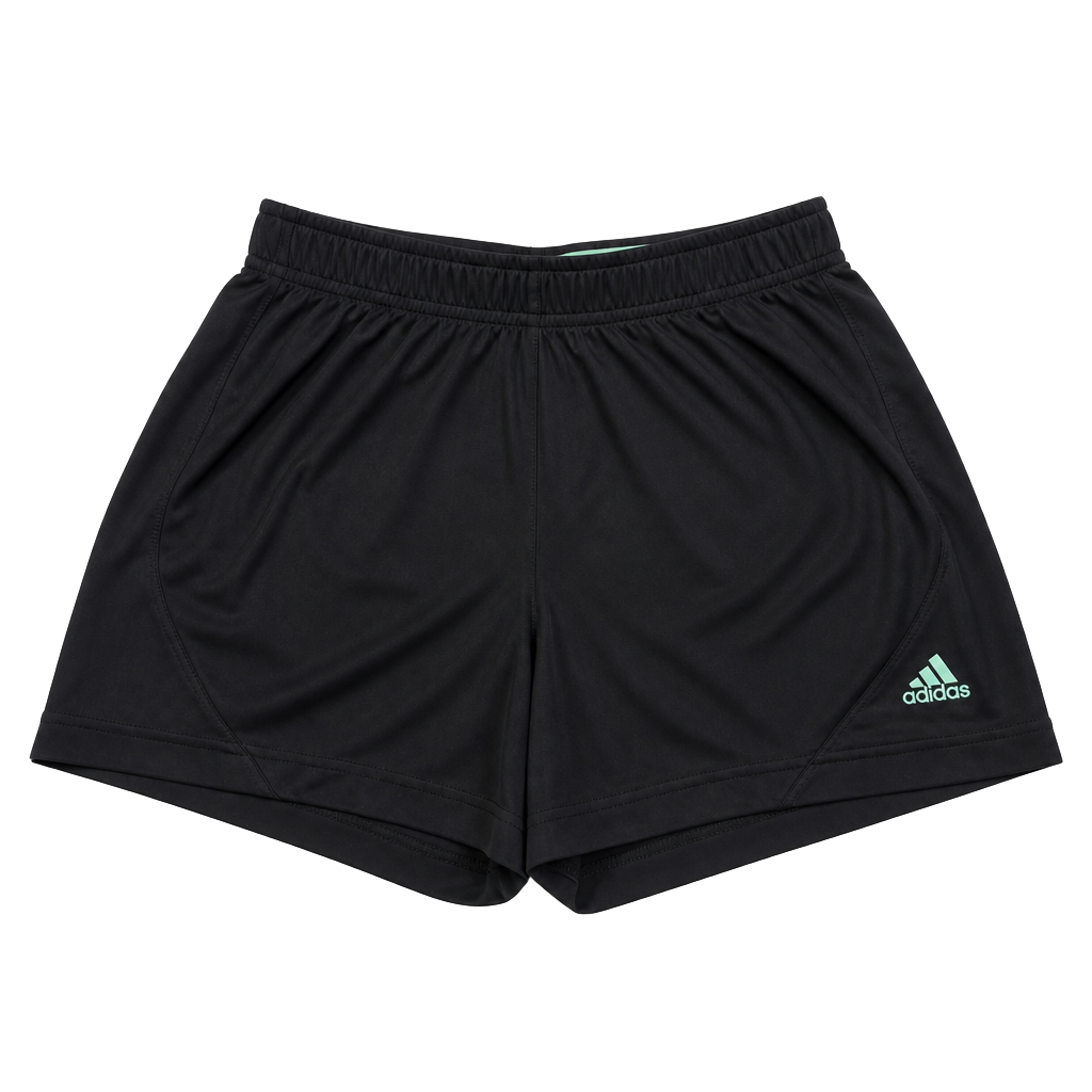 adidas Women's Grey Athletic Shorts with Mint Green Logo 1