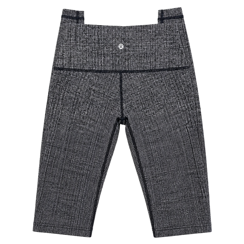 Lululemon Black Herringbone Knit Wunder Under High-Rise Leggings 1