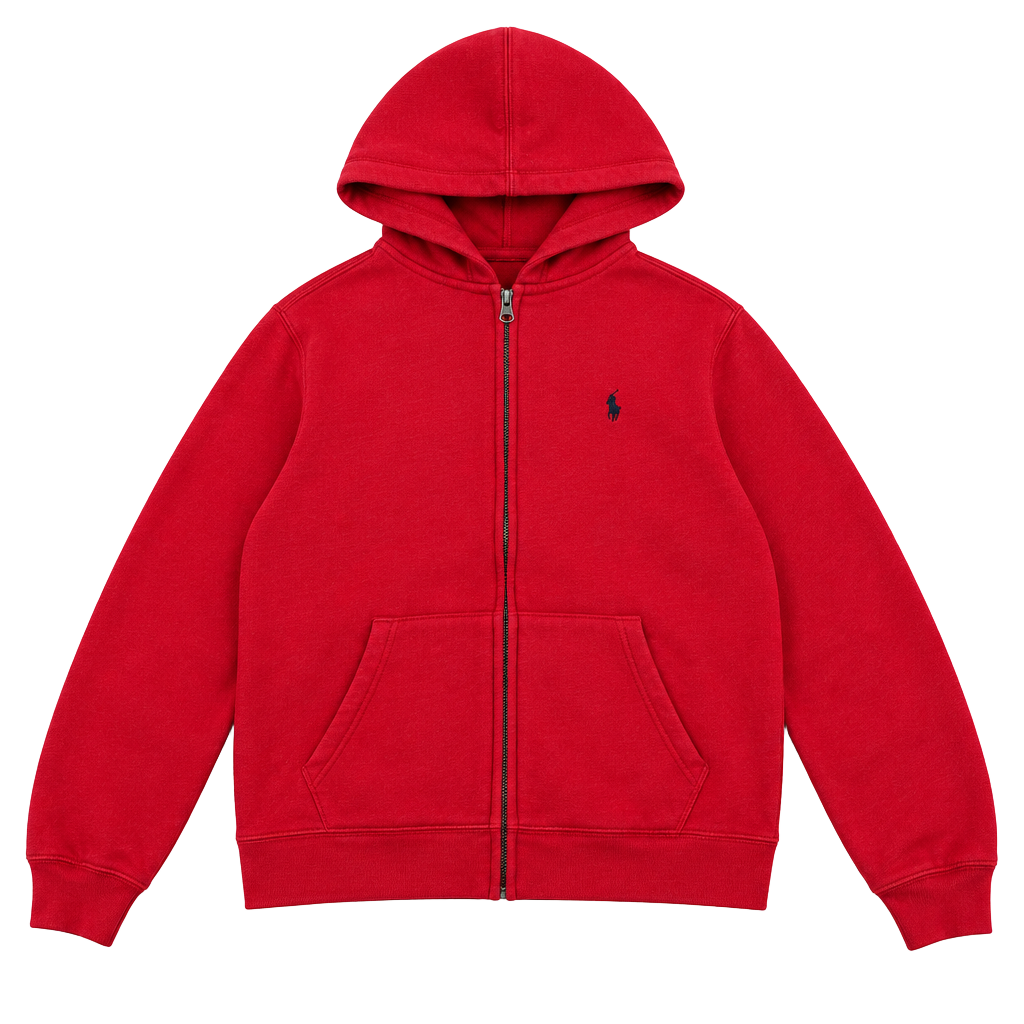 Vintage Polo Ralph Lauren Red Full Zip Hoodie 1