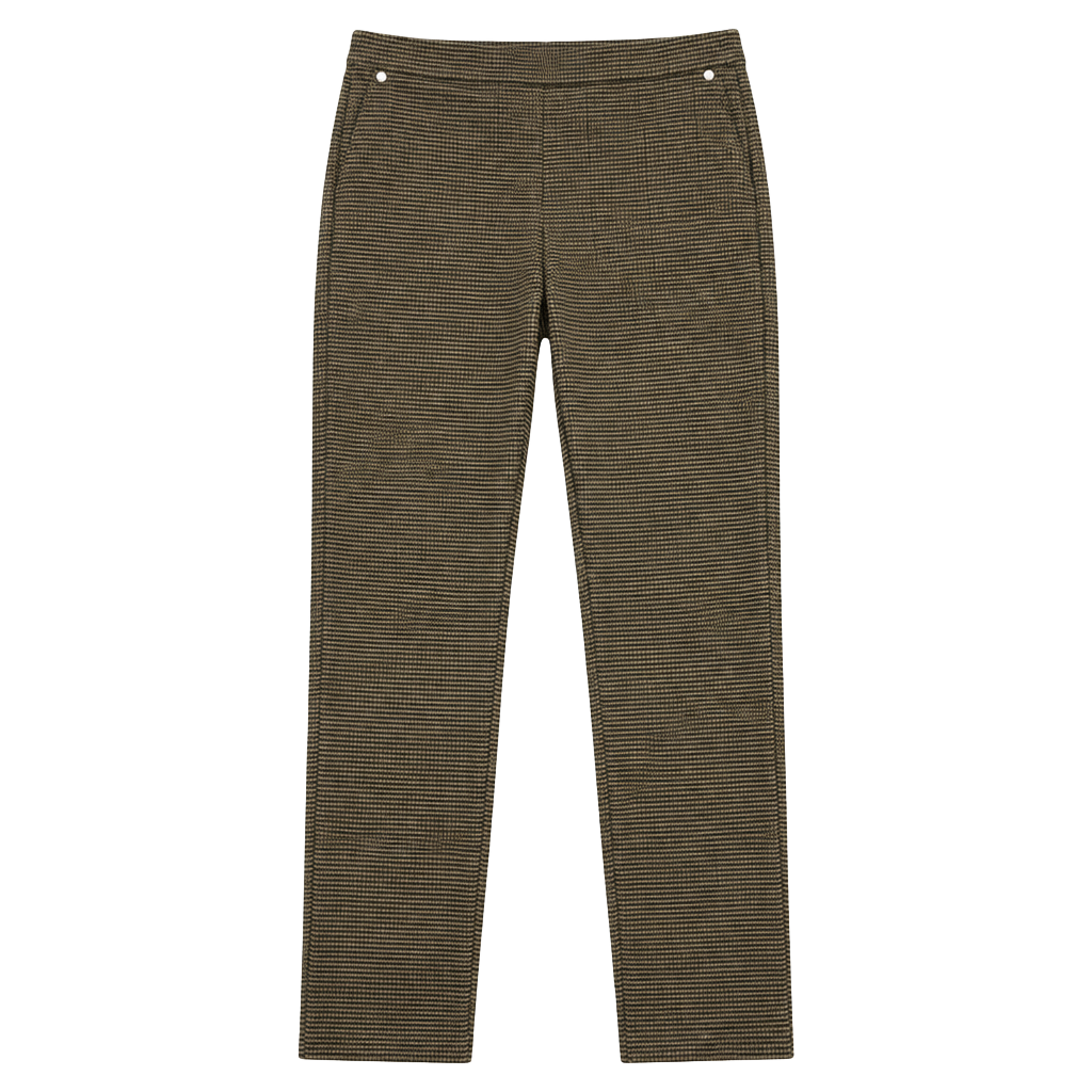 Anne Klein Plaid Pull On Pants Brown 1