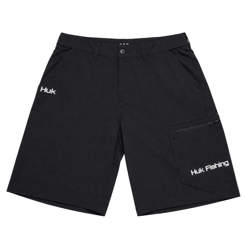 Huk Next Level Fishing Shorts Size XXL Black 1